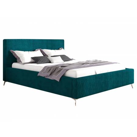 Łóżko tapicerowane z pojemnikiem 200 x 200 cm BENICI